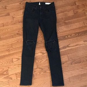Rag & bone black ripped skinny Jean